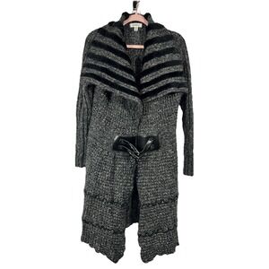 Dressbarn Knitted Long Cardigan XL Melange Gray Whimsigoth Dark Glam Grunge Y2K